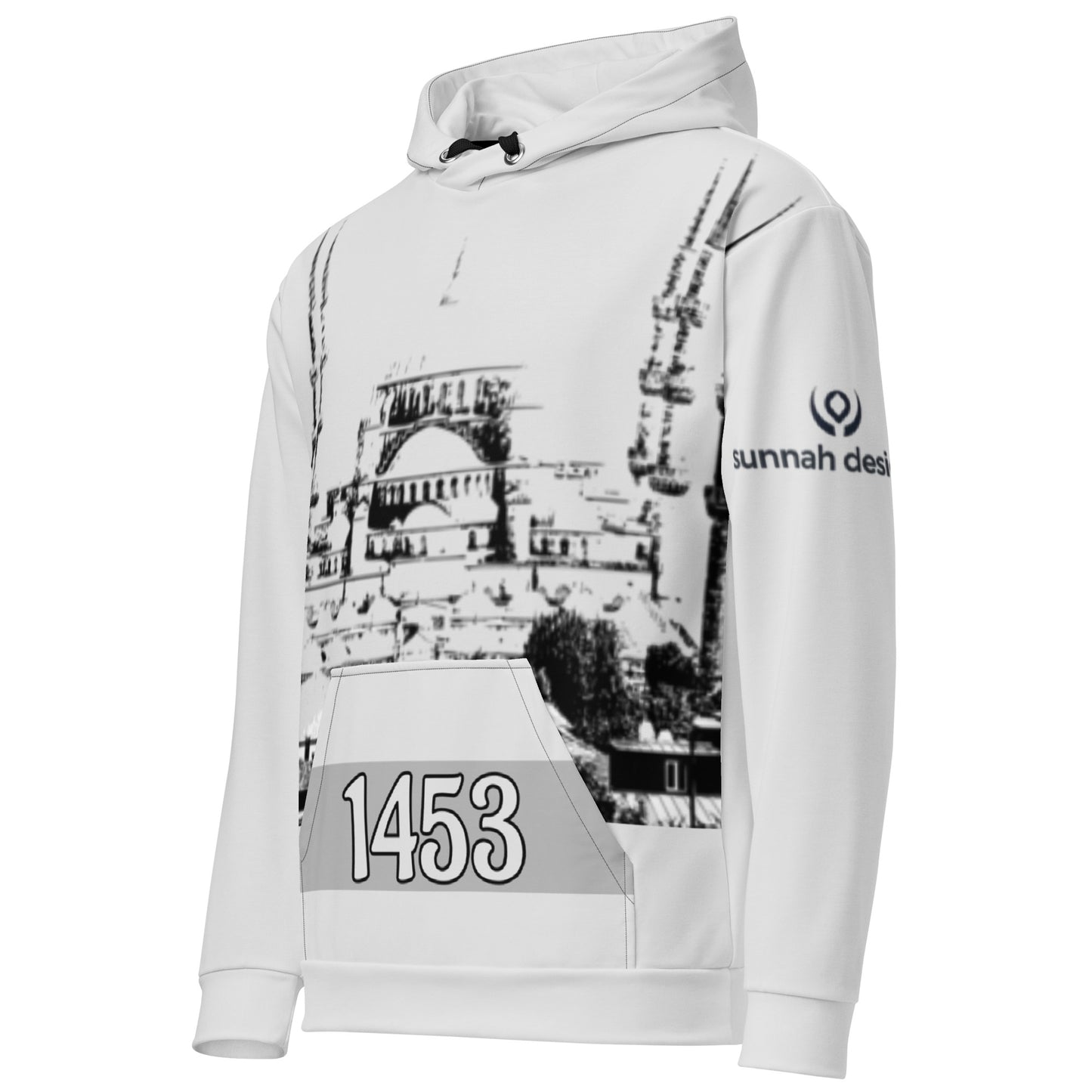 This hoodie is a quiet nod to one of the most defining moments in Islamic history. Featuring a hand-sketched, minimal illustration of the Blue Mosque, with 1453 placed subtly on the pocket, this design commemorates the year Constantinople was conquered — a moment rooted in faith, perseverance, and fulfillment of prophecy.