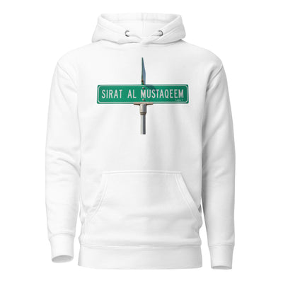 Inspired by the path every believer strives to walk, this hoodie features a bold, modern street-sign style graphic labeled “Sirat al-Mustaqeem” — The Straight Path. It’s a creative blend of Islamic meaning and urban streetwear aesthetic. A subtle yet impactful reminder to stay focused, grounded, and guided.