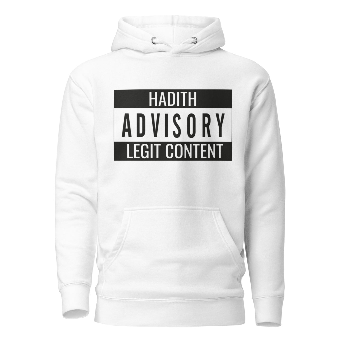 Turn a classic warning into a wink of wisdom. Our Hadith ADVISORY — LEGIT CONTENT hoodie riffs on the familiar parental-advisory label to celebrate authenticity, scholarship, and a little bit of Muslim humor. Bold, label-style text on the chest makes the message instantly recognisable — playful enough to spark a smile, thoughtful enough to start a conversation about the importance of verifying knowledge and honoring the Prophetic tradition.