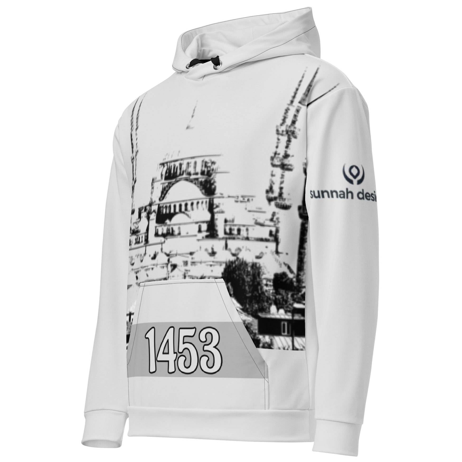 This hoodie is a quiet nod to one of the most defining moments in Islamic history. Featuring a hand-sketched, minimal illustration of the Blue Mosque, with 1453 placed subtly on the pocket, this design commemorates the year Constantinople was conquered — a moment rooted in faith, perseverance, and fulfillment of prophecy.