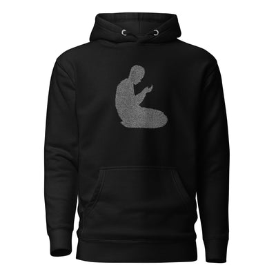 28:24 Quran-inspired premium hoodie from Sunnah Designs (black, front view).