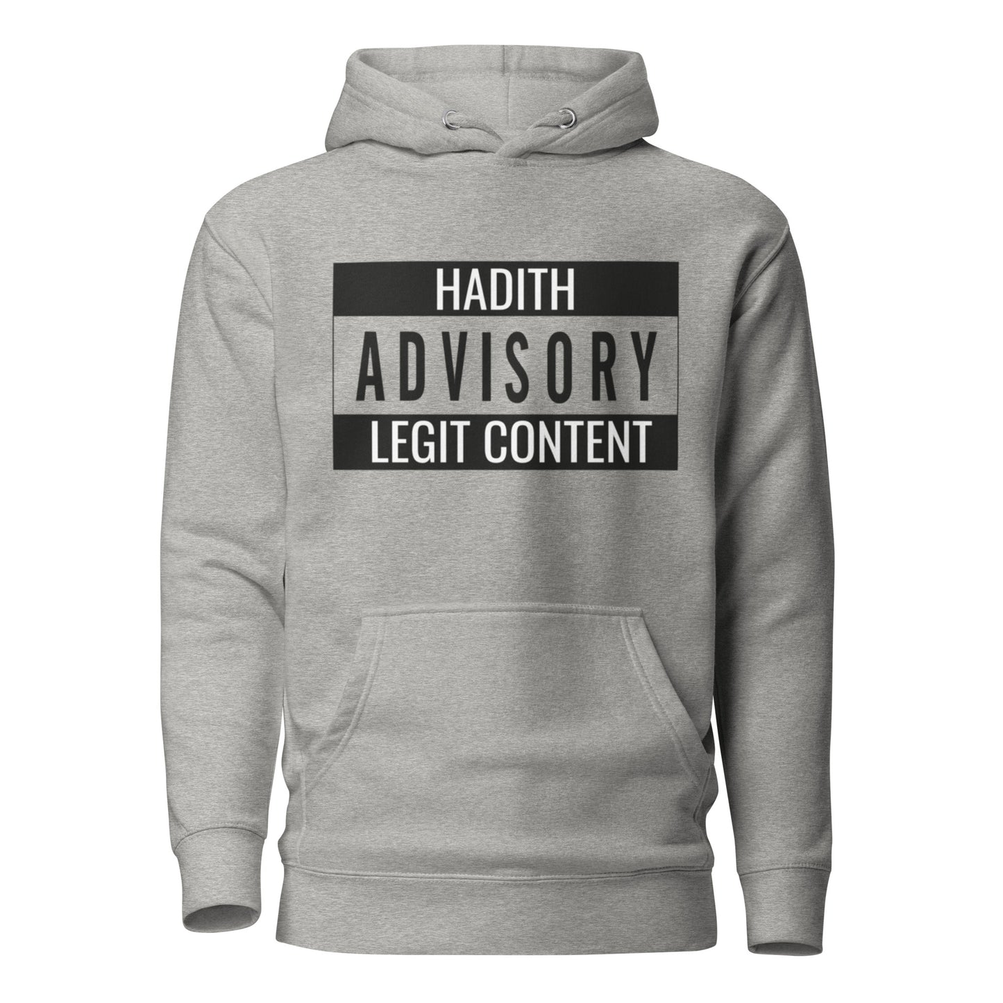 Turn a classic warning into a wink of wisdom. Our Hadith ADVISORY — LEGIT CONTENT hoodie riffs on the familiar parental-advisory label to celebrate authenticity, scholarship, and a little bit of Muslim humor. Bold, label-style text on the chest makes the message instantly recognisable — playful enough to spark a smile, thoughtful enough to start a conversation about the importance of verifying knowledge and honoring the Prophetic tradition.

