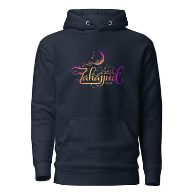 Stylish yet meaningful, the “Tahajjud Club” design is playful on the surface, but deeply rooted in devotion. It’s a reminder that the real elevation doesn’t happen in crowds, but in the stillness of the night. Whether you’re already consistent or striving to be, this hoodie is a gentle motivation to keep showing up.