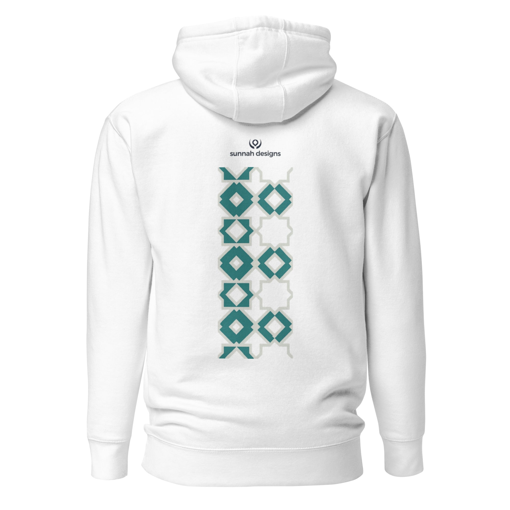 Timeless. Minimal. Unmistakably inspired.

This hoodie features a clean, elegant Islamic geometric pattern, crafted to reflect the harmony, balance, and sophistication found throughout Islamic art. The design is subtle yet striking — a modern interpretation of classical geometry that has adorned mosques, manuscripts, and architecture for centuries.
