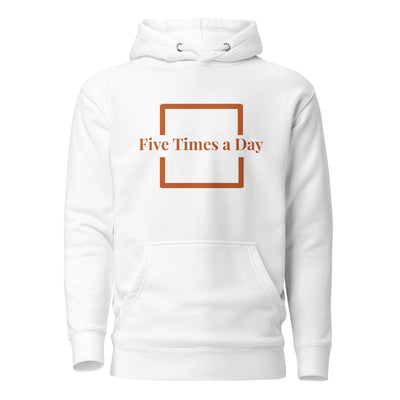Stay grounded in your routine and proud of your practice with this minimalist “Five Times a Day” hoodie. Designed for believers who live their faith consistently, this piece is a subtle yet meaningful nod to the five daily prayers — the rhythm that shapes a Muslim’s day.

The typography is clean and modern, giving the hoodie a sleek streetwear look while preserving its spiritual message. Soft, mid-weight fabric ensures comfort whether you're heading to the masjid, studying, traveling, or just unwinding.

