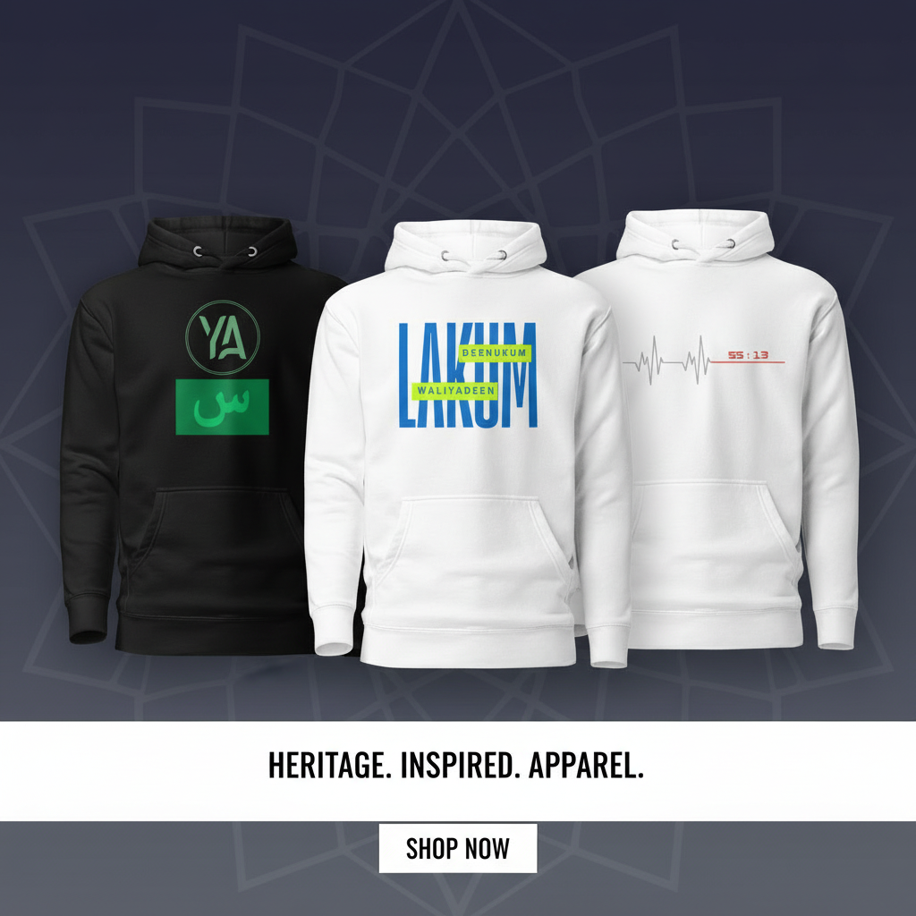 Hero Banner featuring YA SIN, LAKUM DEENUKUM, and 55:13